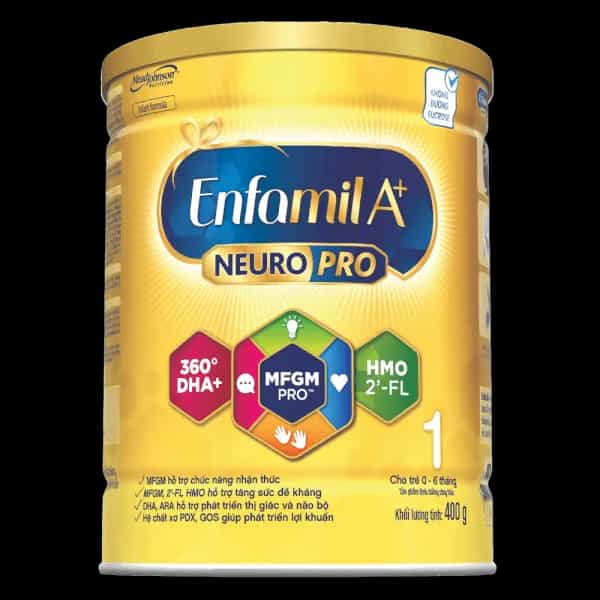 Sữa bột cho bé Enfamil A+ NeuroPro số 1 400g (0 - 6 tháng tuổi) 2Flex