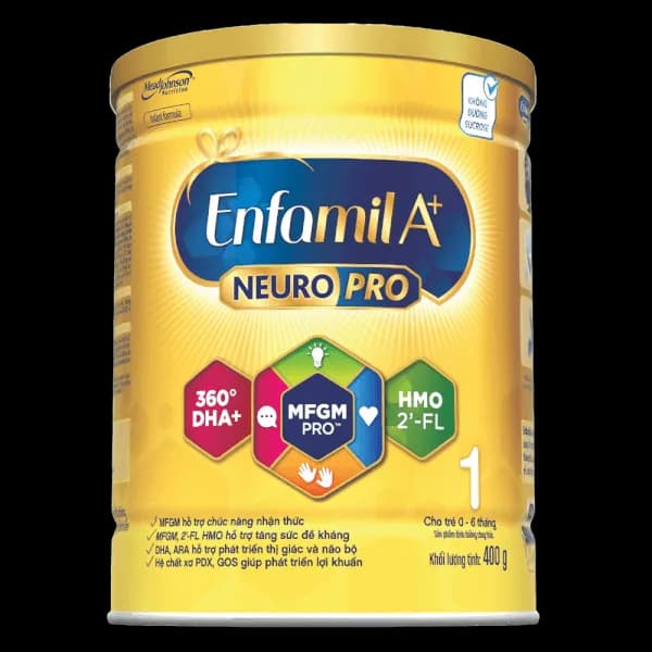 Sữa bột cho bé Enfamil A+ NeuroPro số 1 400g (0 - 6 tháng tuổi) 2Flex