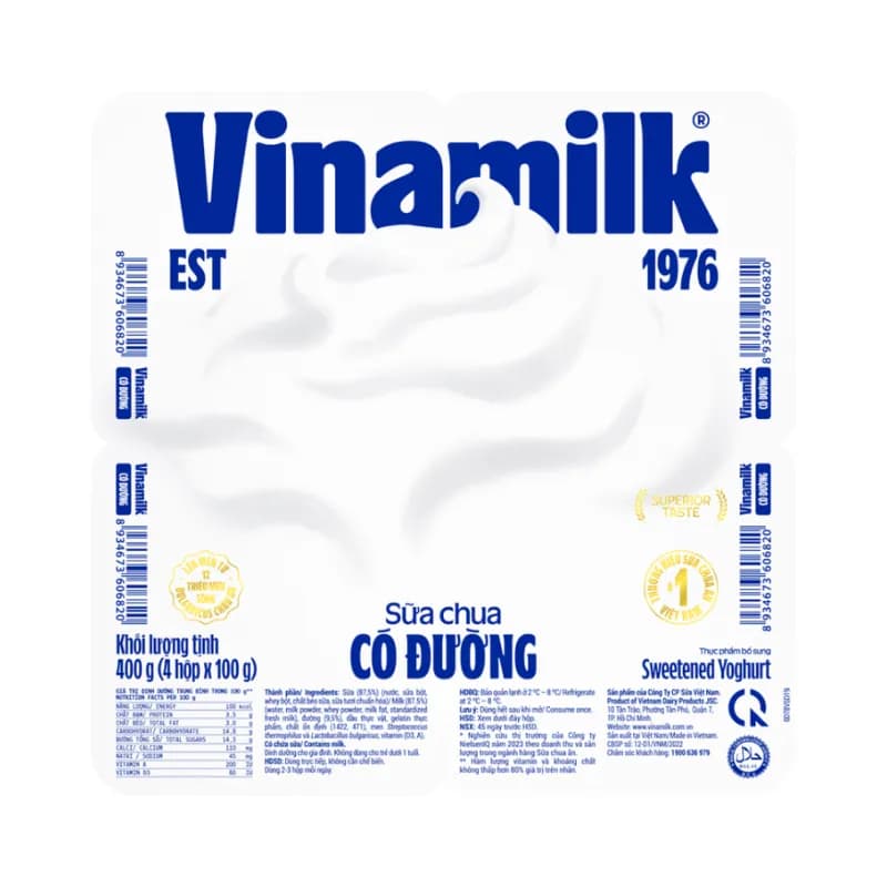Sữa chua ăn Vinamilk Có Đường