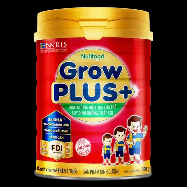  Sữa bột cho bé Nutifood GrowPLUS+ Đỏ 1+ 900g (1 - 2 tuổi)