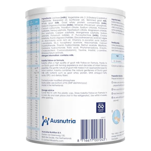 Sữa dê Kabrita Số 2 800g (1 - 2 tuổi)