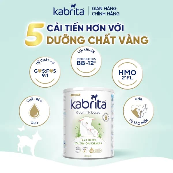 Sữa dê Kabrita Số 2 800g (1 - 2 tuổi)
