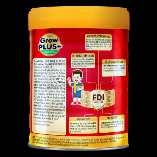  Sữa bột cho bé Nutifood GrowPLUS+ Đỏ 1+ 900g (1 - 2 tuổi)