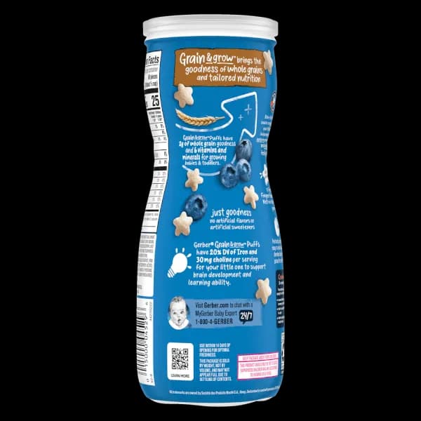 Bánh ăn dặm Gerber Puffs vị việt quất 42g