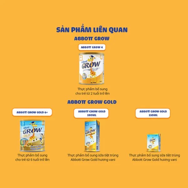 Sữa bột cho bé Abbott Grow 3+ 850g (3 - 6 tuổi)