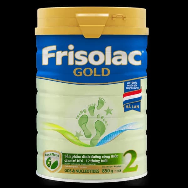 Sữa bột cho bé Frisolac Gold số 2 850g (6 - 12 tháng tuổi)