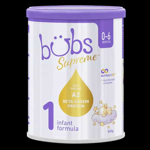 Sữa bột cho bé Bubs Supreme A2 số 1 800g (0 - 6 tháng tuổi)