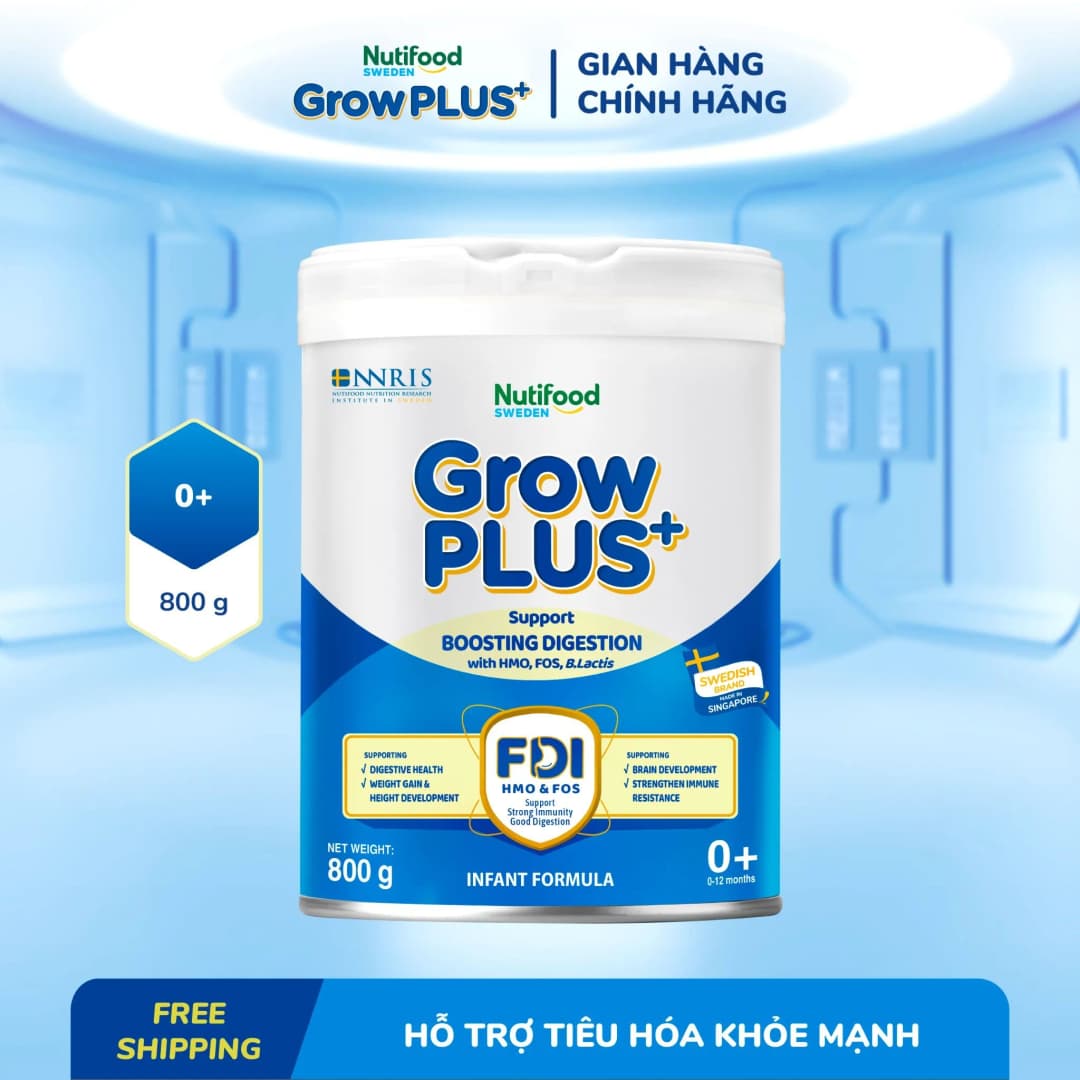 Sữa bột cho bé Nutifood GrowPLUS+ Tiêu Hóa 800g (0 - 12 tháng tuổi)