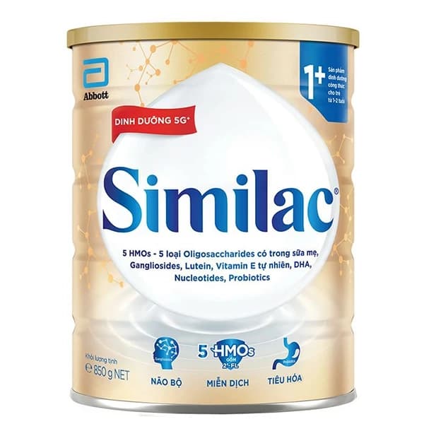 Sữa bột cho bé Similac 5G 1+ 850g (1 - 2 tuổi)