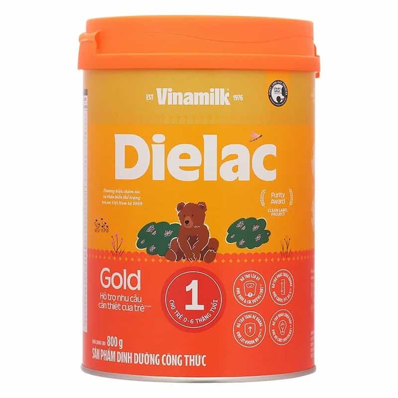 Sữa bột cho bé Vinamilk Dielac Gold 1 800g (0 - 6 tháng tuổi)