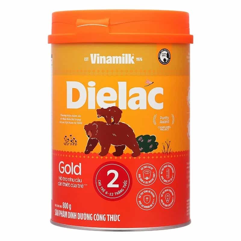 Sữa bột cho bé Vinamilk Dielac Gold 2 800g (6 - 12 tháng tuổi)