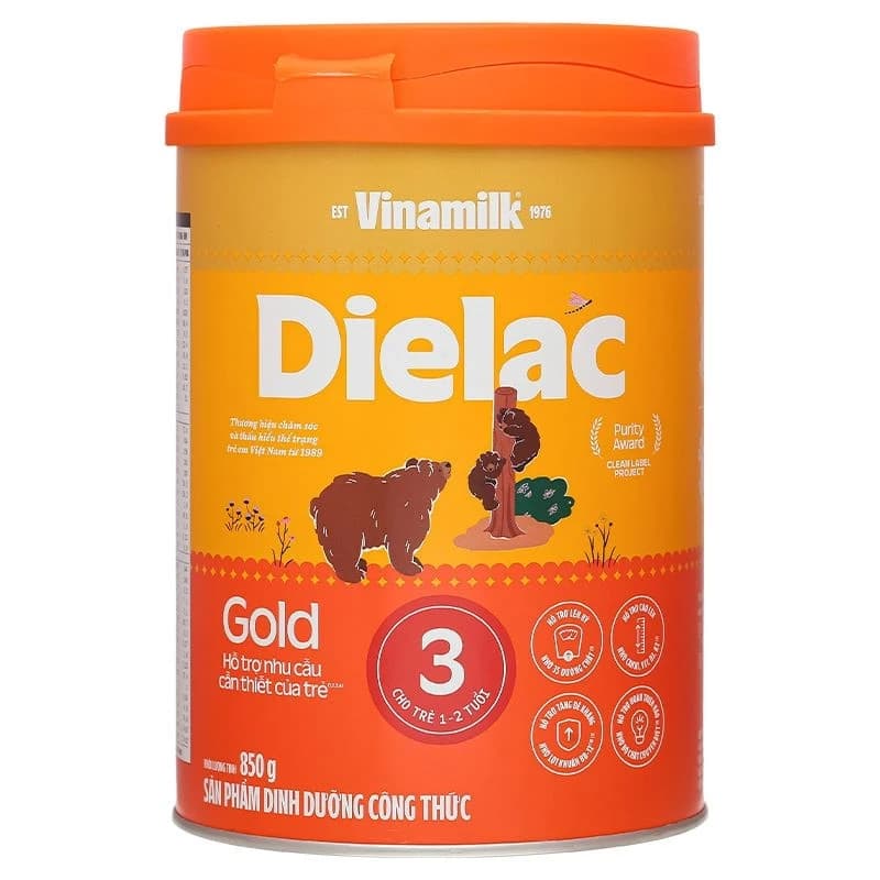 Sữa bột cho bé Vinamilk Dielac Gold 3 850g (1 - 2 tuổi)