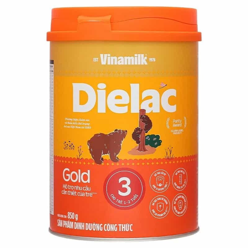 Sữa bột cho bé Vinamilk Dielac Gold 3 850g (1 - 2 tuổi)