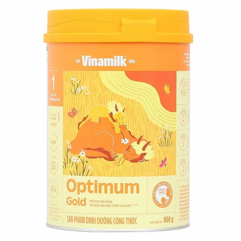 Sữa bột cho bé Vinamilk Optimum Gold 1 800g (0 - 6 tháng tuổi)