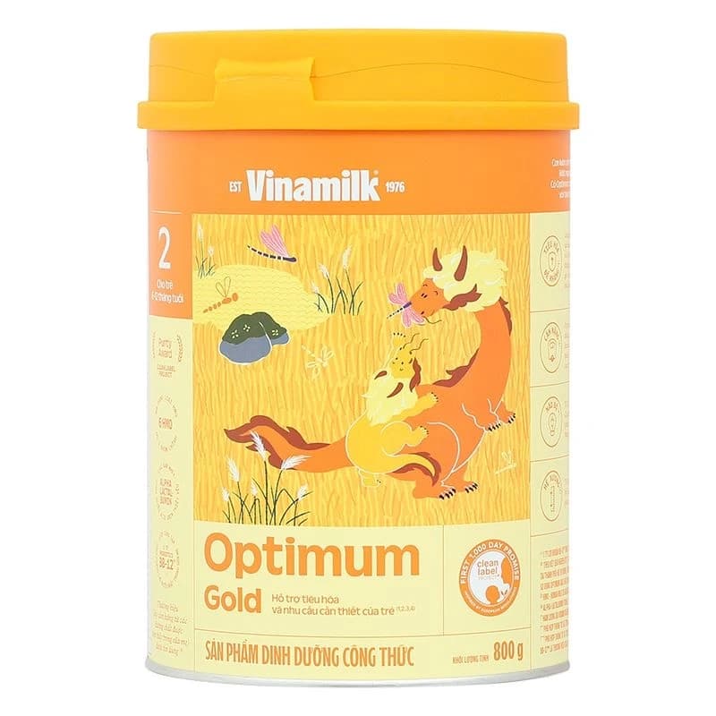 Sữa bột cho bé Vinamilk Optimum Gold 2 800g (6 - 12 tháng tuổi)