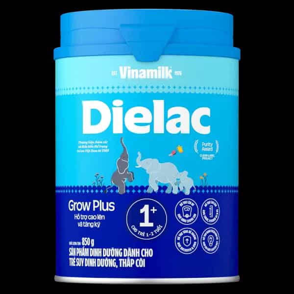 Sữa bột cho bé Vinamilk Dielac Grow Plus 1+ 850g (1 - 2 tuổi)