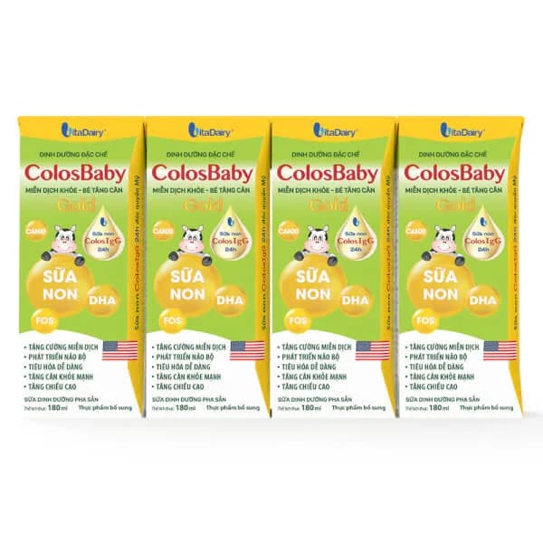 Sữa bột pha sẵn Colosbaby 180ml (lốc 4 hộp)