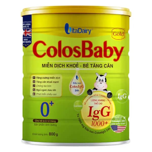 Sữa bột cho bé ColosBaby Gold 0+ 800g (0 - 12 tháng tuổi)