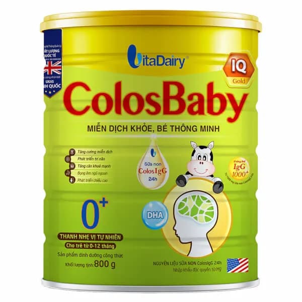 Sữa bột cho bé Colosbaby IQ Gold 0+ 800g (0 - 12 tháng tuổi)