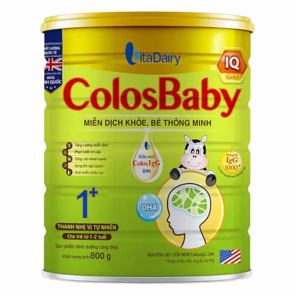 Sữa bột cho bé Colosbaby IQ Gold 1+ 800g (1 - 2 tuổi)