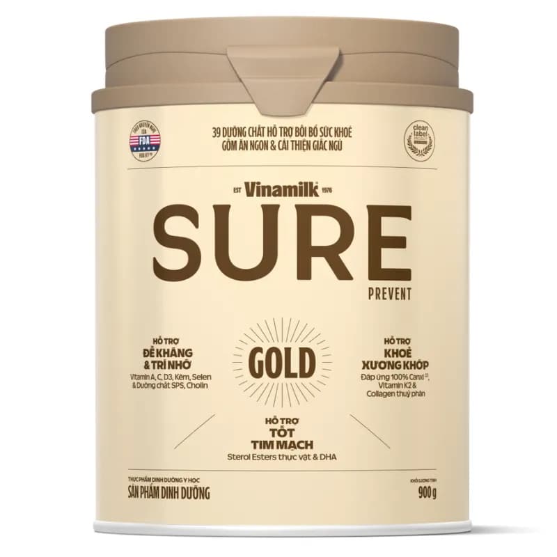 Sữa người lớn Vinamilk Sure Prevent Gold 900g