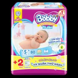 Tã dán Bobby siêu thấm, khô thoáng size S (80 miếng, 4 - 8kg) - img_01KBWRZQ1BV5QP3P0WDNB0DQCQ