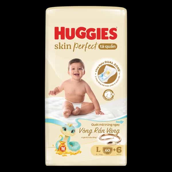 Tã quần Huggies SkinPerfect Pants size L (60 + 6 miếng, 9 - 14kg)