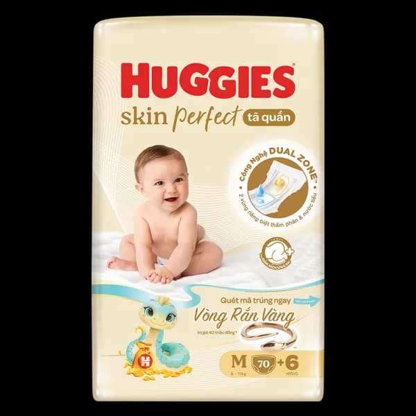 Tã quần Huggies SkinPerfect Pants size M (70 + 6 miếng, 6 - 11kg)