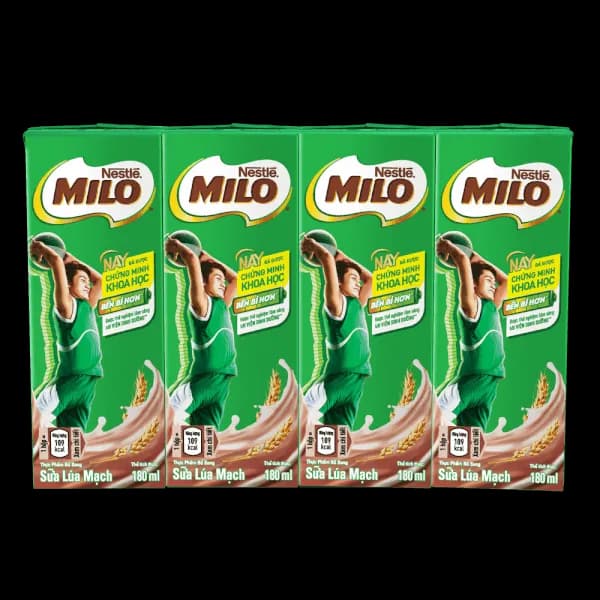 Sữa lúa mạch Nestlé Milo 180ml (lốc 4 hộp)