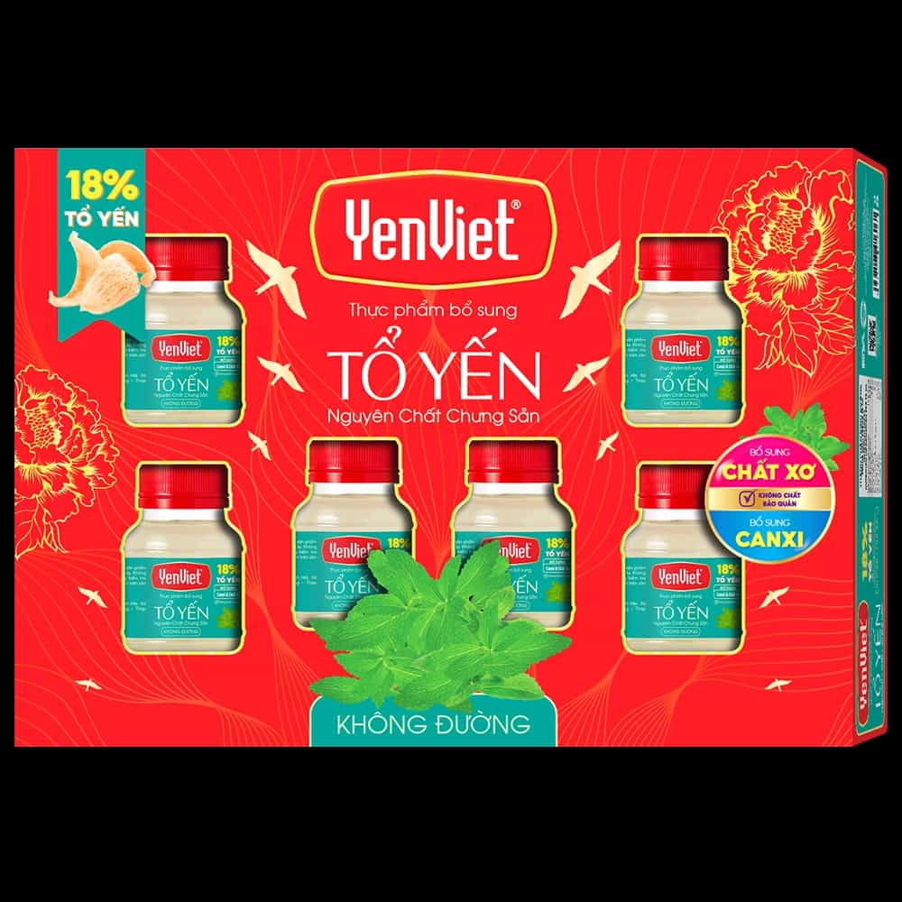 Tổ Yến YenViet Nguyên Chất Chưng Sẵn Không Đường (18% Tổ Yến)