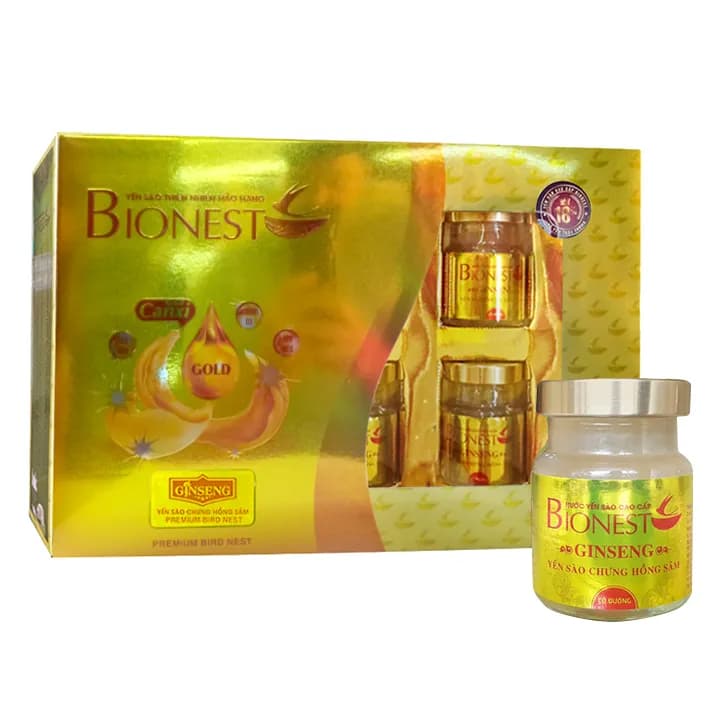 Yến sào Bionest Ginseng hồng sâm cao cấp (loại hộp quà tặng 6 lọ)