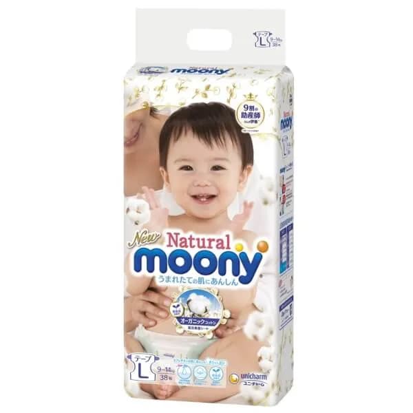Tã dán Moony Natural/Moony Dịu nhẹ size L (38 miếng)
