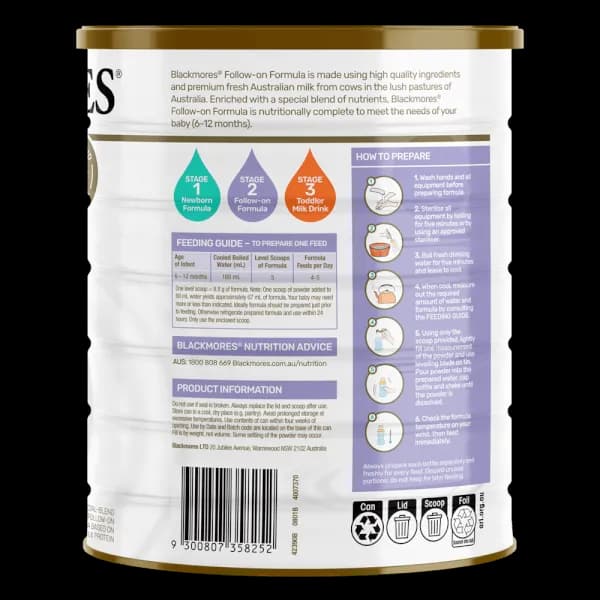 Sữa bột cho bé Blackmores Follow-on số 2 900g (6 - 12 tháng tuổi)