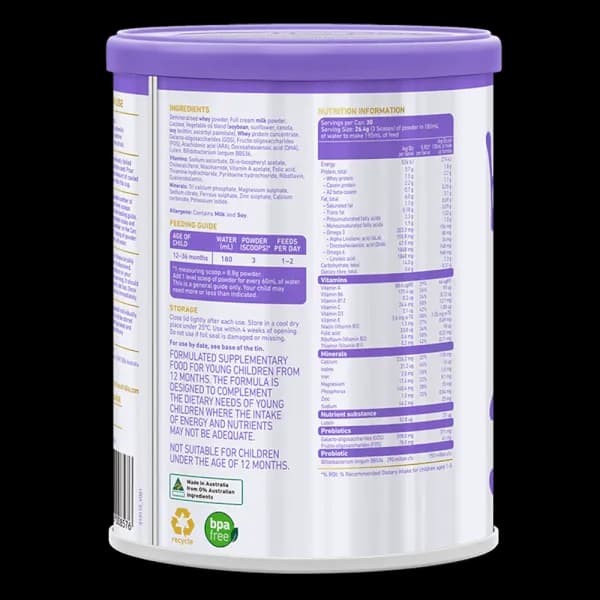 Sữa bột cho bé Bubs Supreme A2 số 3 800g (1 - 3 tuổi)