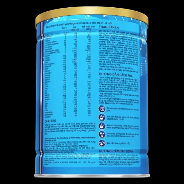 Sữa bột cho bé Enfagrow Enspire số 3 850g (2 - 6 tuổi)