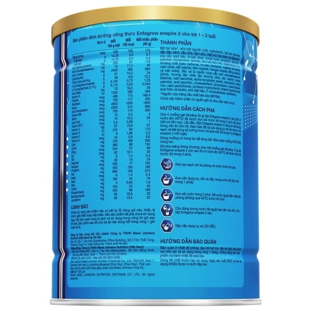 Sữa bột cho bé Enfagrow Enspire số 2 350g (1 - 3 tuổi)