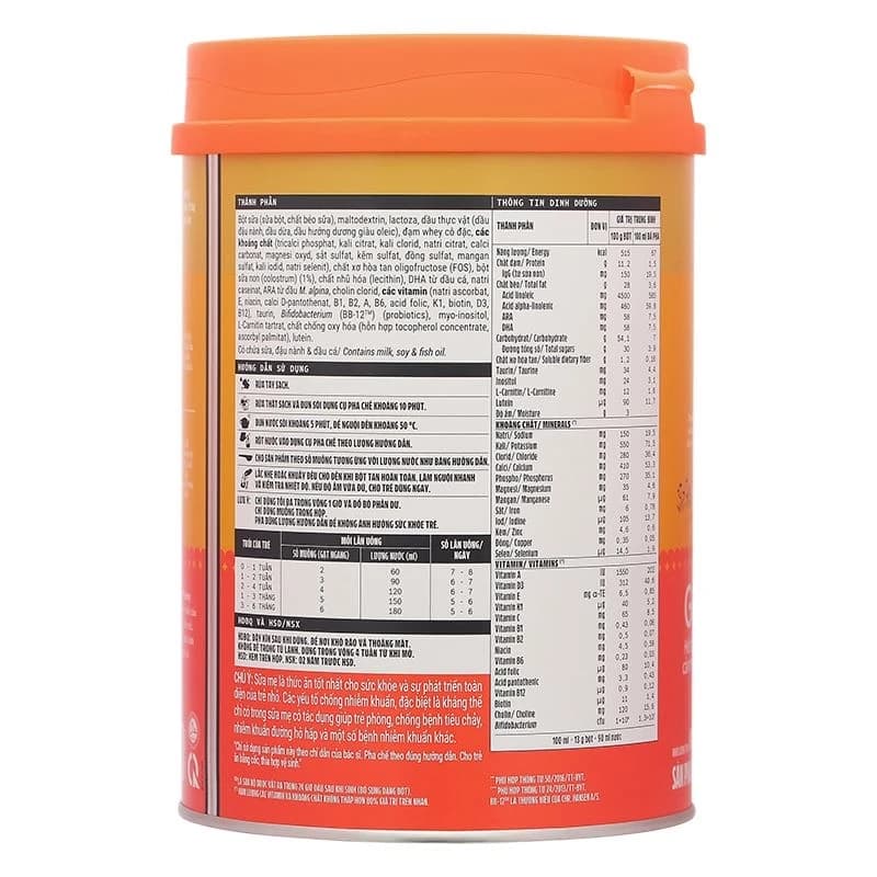 Sữa bột cho bé Vinamilk Dielac Gold 1 800g (0 - 6 tháng tuổi)