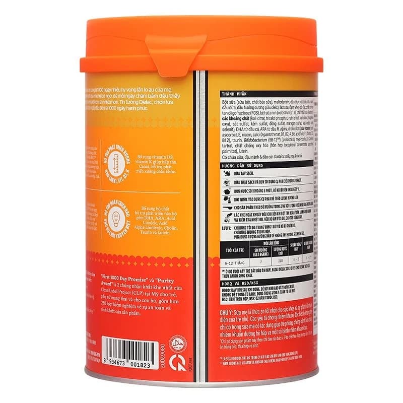 Sữa bột cho bé Vinamilk Dielac Gold 2 800g (6 - 12 tháng tuổi)