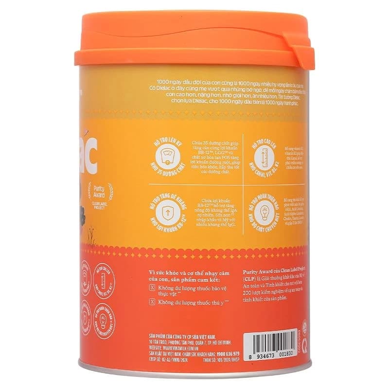 Sữa bột cho bé Vinamilk Dielac Gold 3 850g (1 - 2 tuổi)