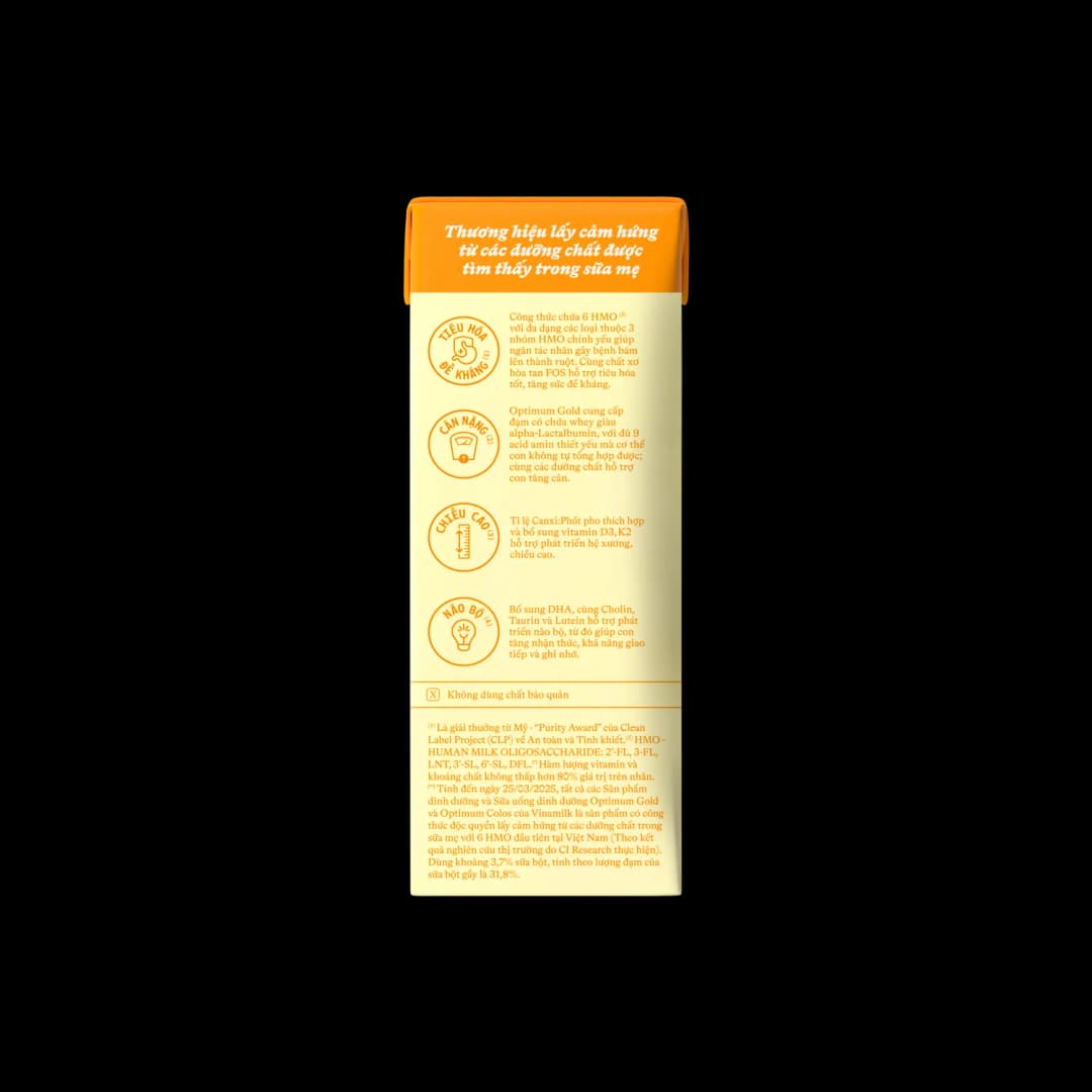 Sữa bột pha sẵn Optimum Gold 180ml (lốc 4 hộp, trên 1 tuổi)