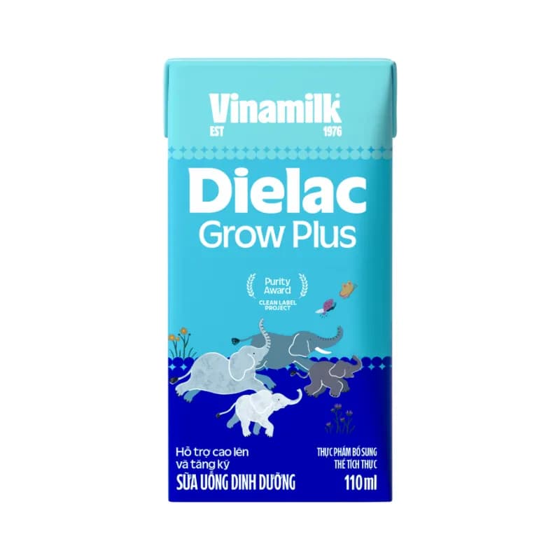 Sữa bột pha sẵn Vinamilk Dielac Grow Plus 110ml (lốc 4 hộp, trên 1 tuổi)