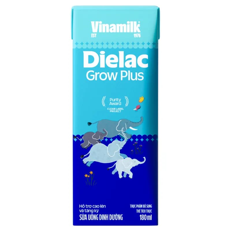 Sữa bột pha sẵn Vinamilk Dielac Grow Plus 180ml (lốc 4 hộp, trên 1 tuổi)