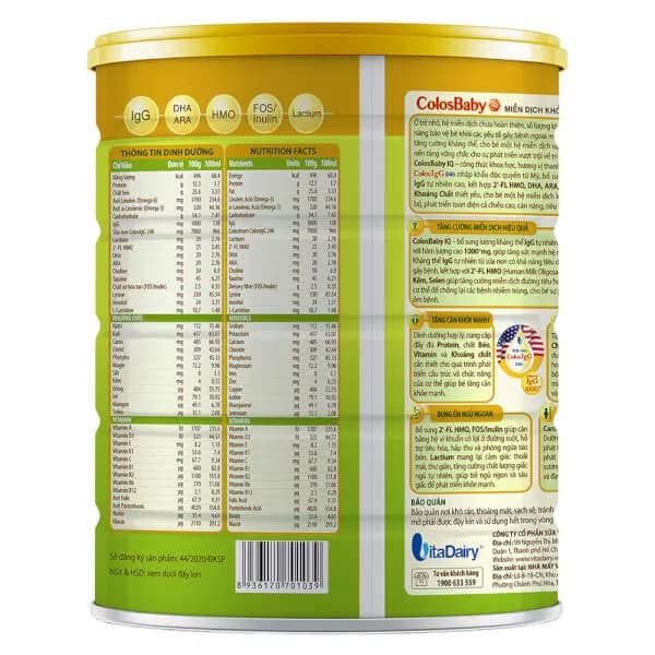 Sữa bột cho bé Colosbaby IQ Gold 0+ 800g (0 - 12 tháng tuổi)