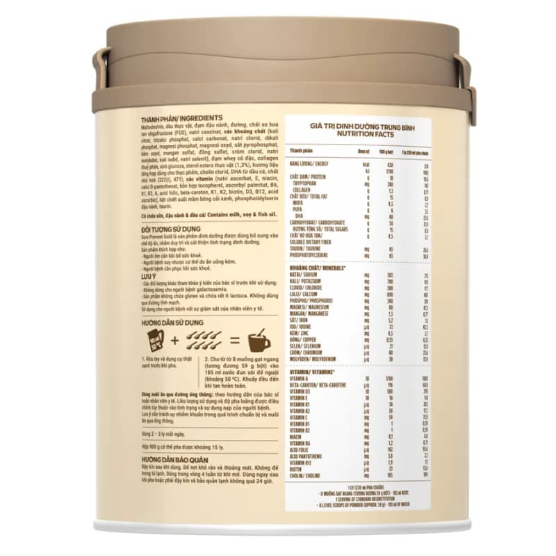 Sữa người lớn Vinamilk Sure Prevent Gold 900g