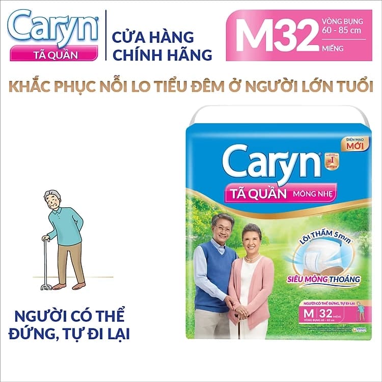 Tã quần Caryn mỏng nhẹ size M (32 miếng)