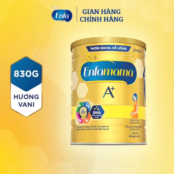 Sữa bầu Enfamama A+ hương Vani 360° Brain Plus 830g