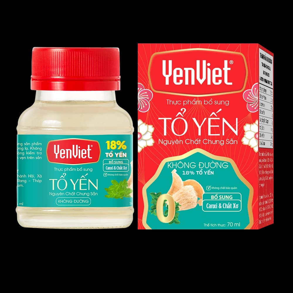 Tổ Yến YenViet Nguyên Chất Chưng Sẵn Không Đường (18% Tổ Yến)