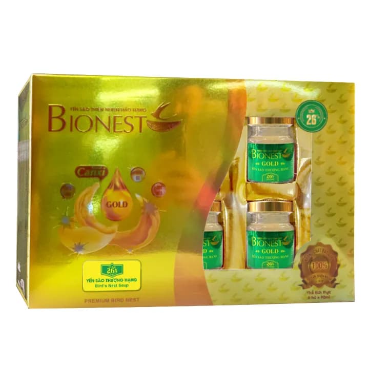 Yến sào Bionest Gold cao cấp 26% (loại hộp quà tặng 6 lọ)