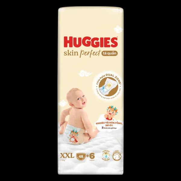 Tã quần Huggies SkinPerfect Pants size XXL (48 + 6 miếng, trên 15kg)