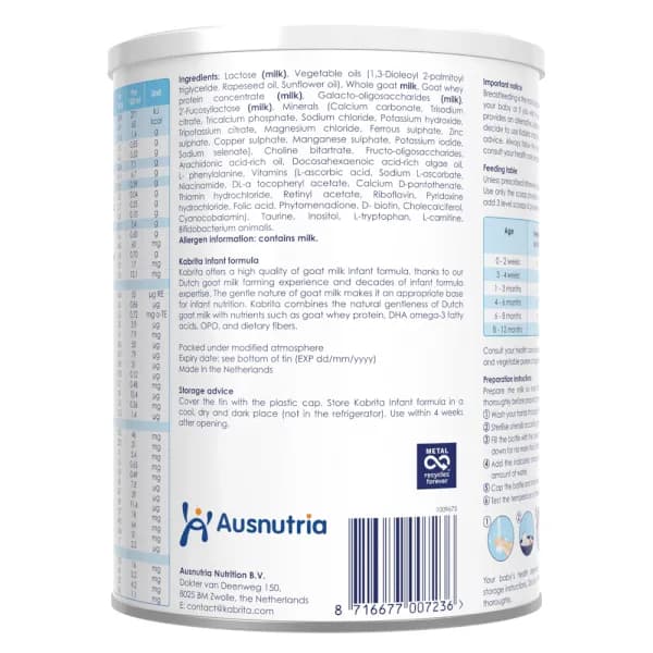 Sữa dê Kabrita Số 1 800g (0 - 12 tháng tuổi)